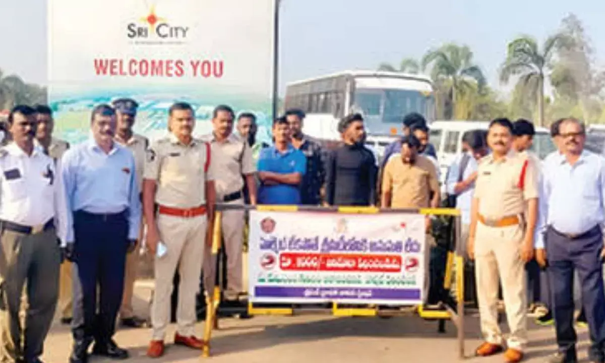Sri City police launch ‘No Helmet – No Entry’ rule