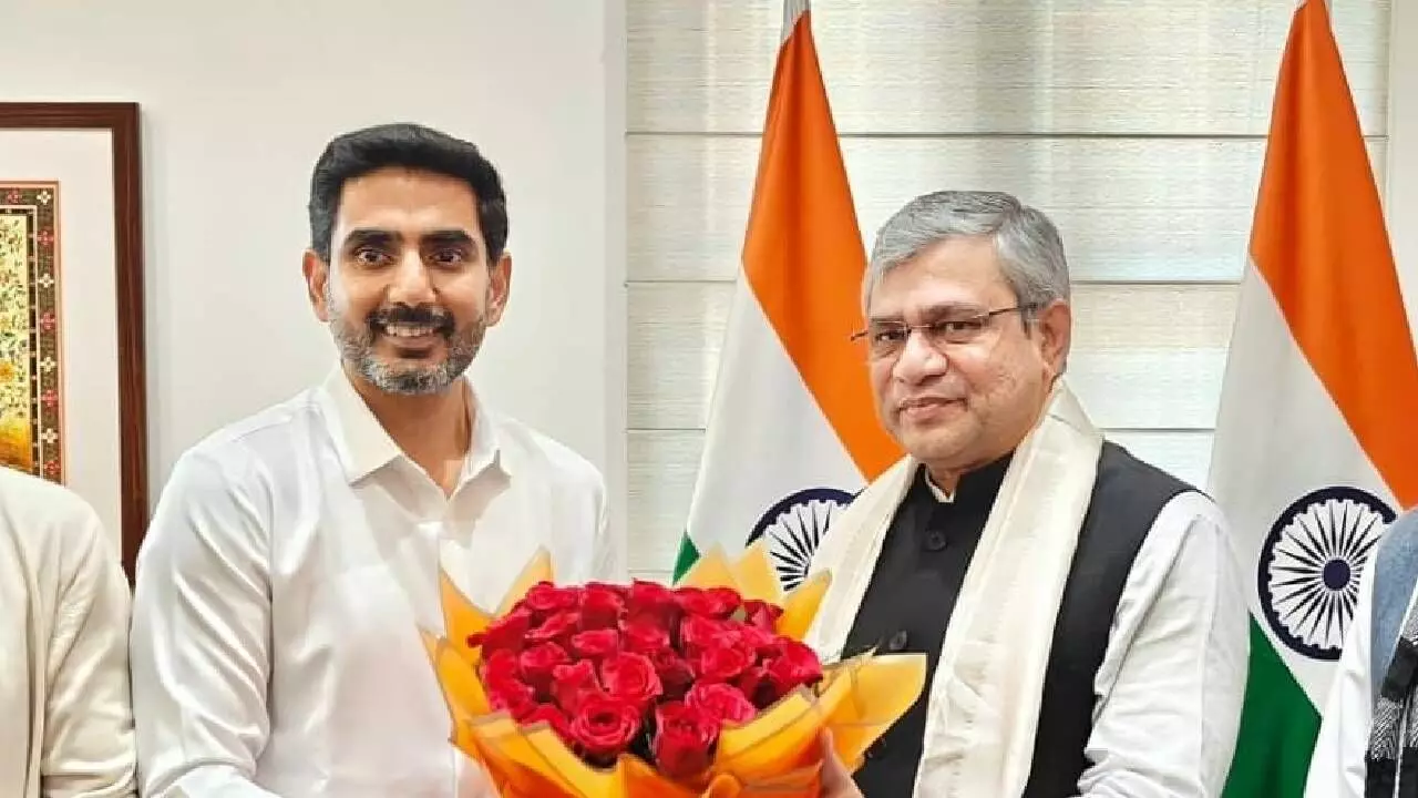 IT Minister Lokesh briefs Minister Vaishnaw of APs tech initiatives IT Minister Lokesh briefs Minister Vaishnaw of APs tech initiatives