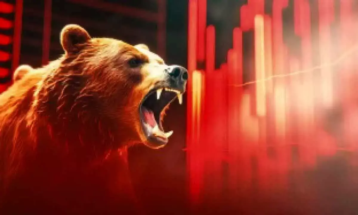 Indices slip further in a choppy session