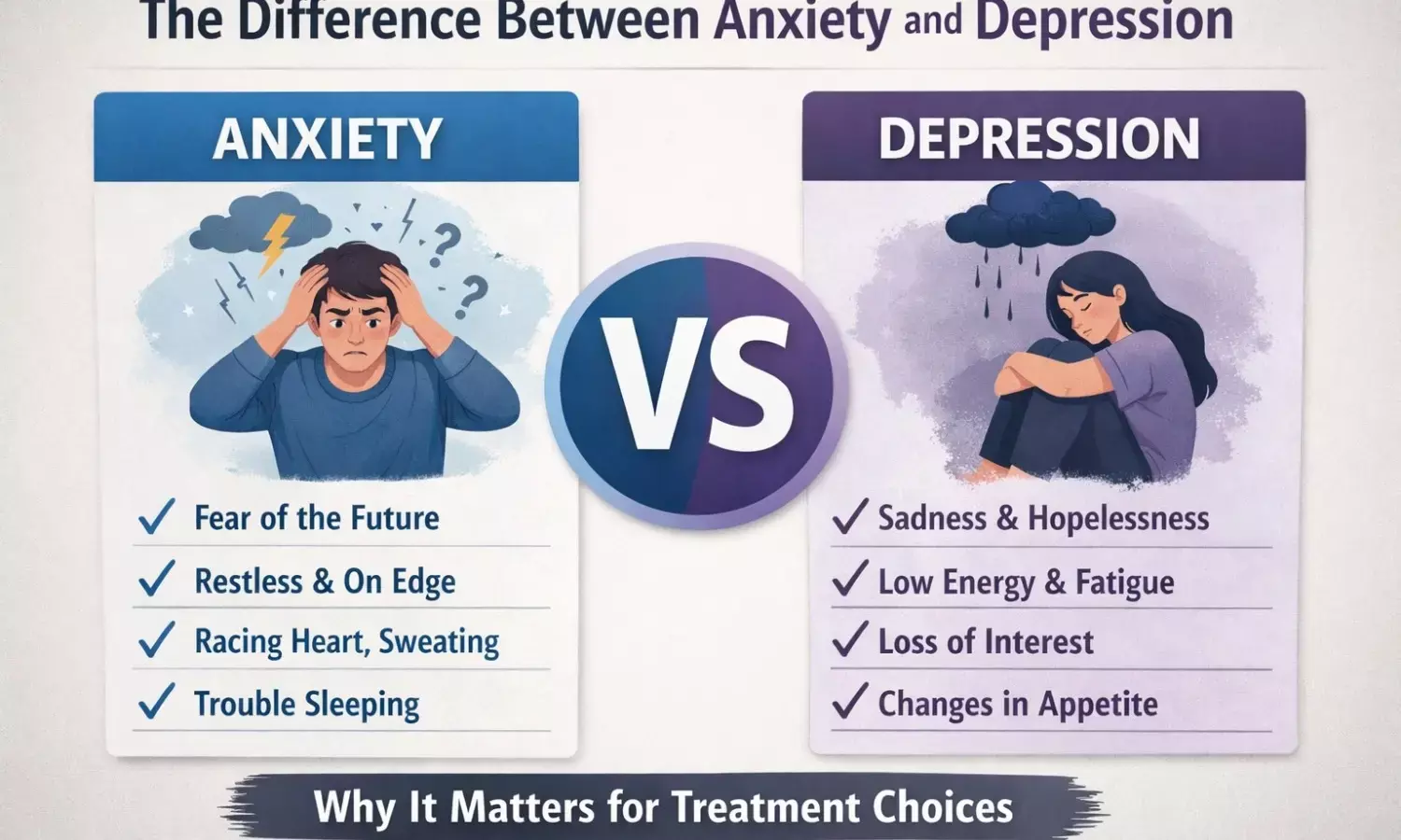 The Difference Between Anxiety and Depression: Why It Matters for Treatment Choices