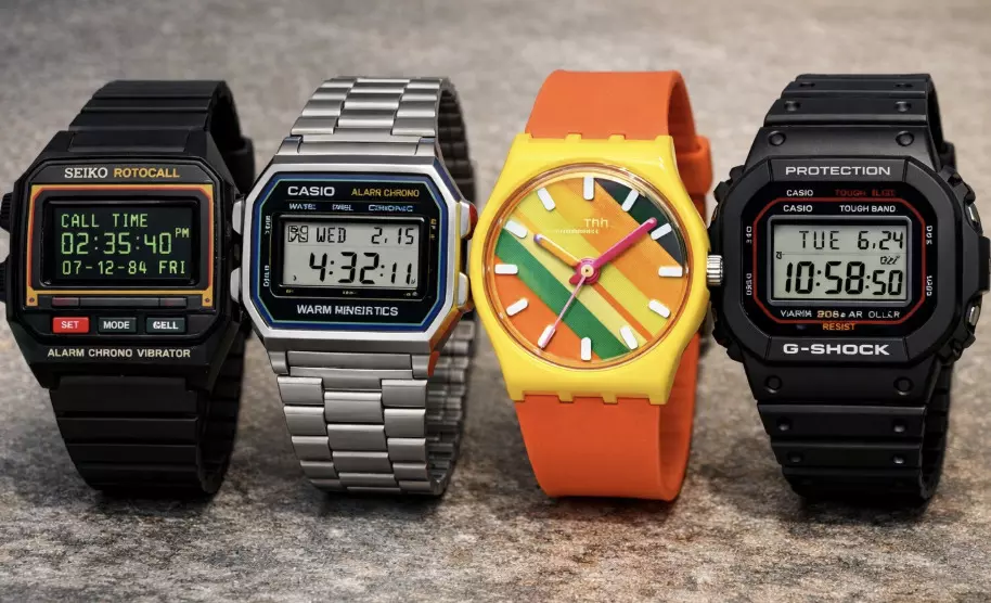 Five retro digital watches with 80s cool design Five retro digital watches with 80s cool design