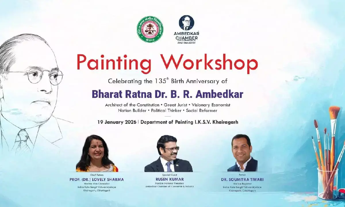 Art Workshop on Dr. B.R. Ambedkar at Indira Kala Sangeet Vishwavidyalaya on Jan 19