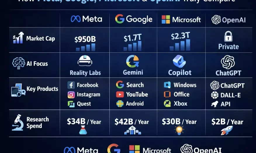 How Meta, Google, Microsoft, and OpenAI truly compare