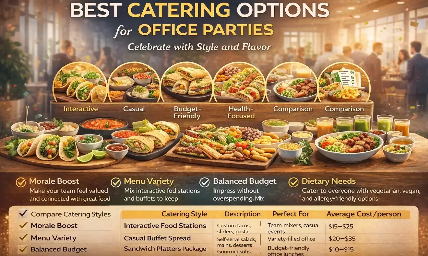 Best Catering Options for Office Parties: Celebrate with Style and Flavor
