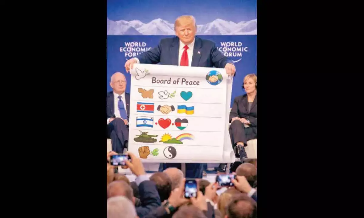 Trump rolling out his board of peace at Davos when US leadership is being questioned