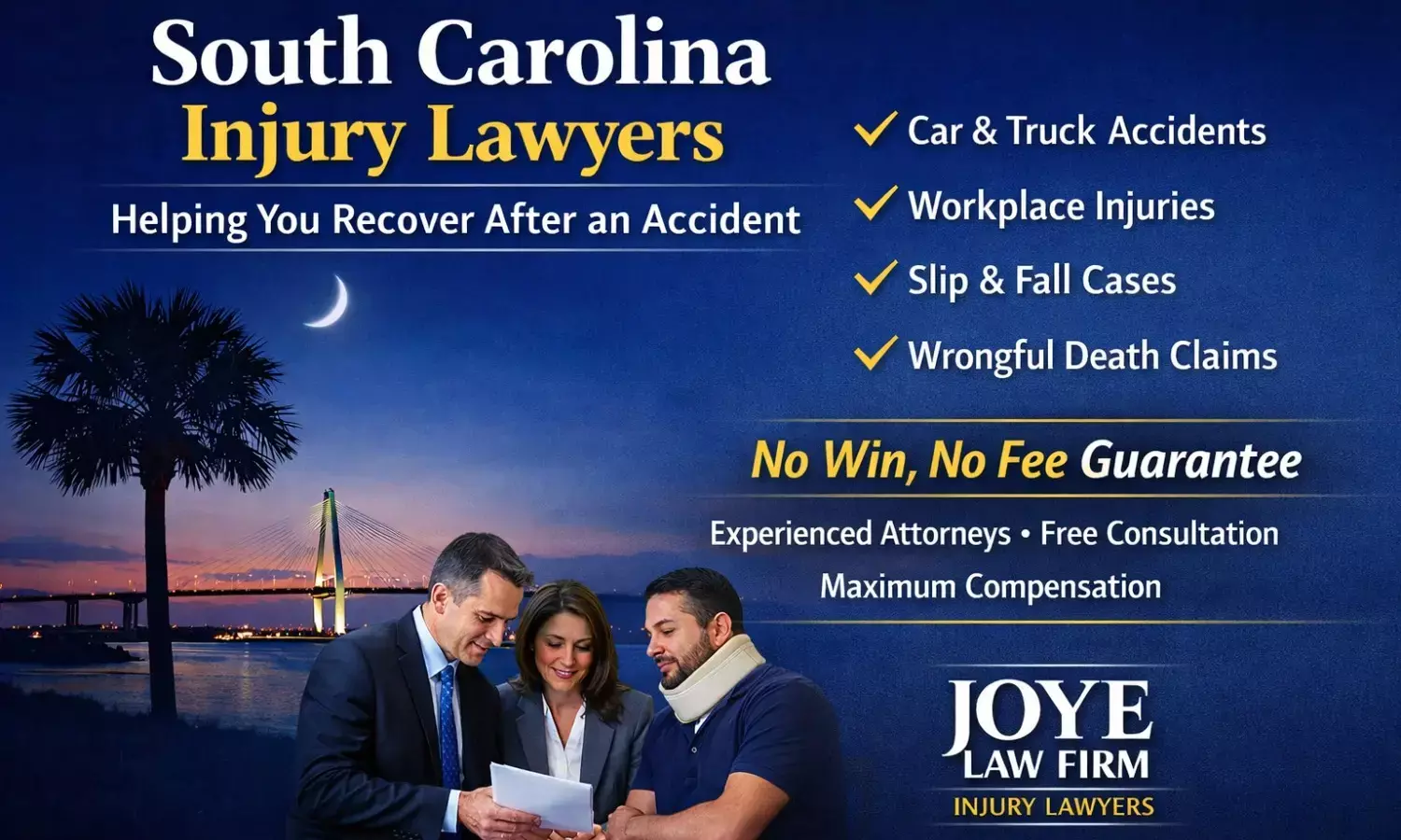Joye Law Firm Injury Lawyers: Serving Injury Victims Across South Carolina