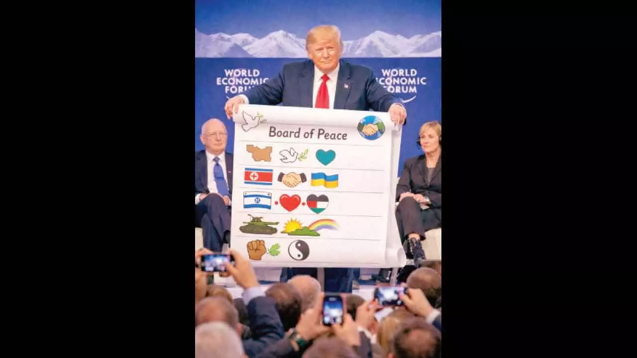 Trump rolling out his board of peace at Davos when US leadership is being questioned