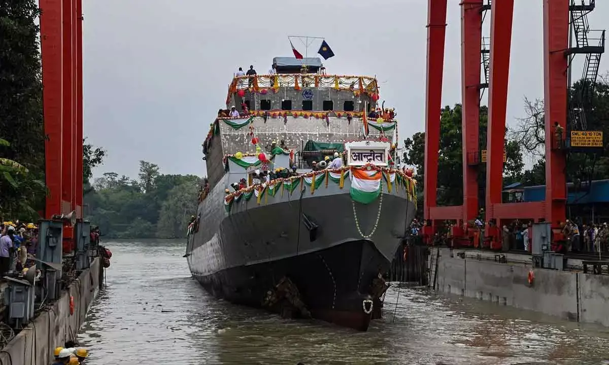 GRSE lays foundation for 3rd German multi-purpose vessel