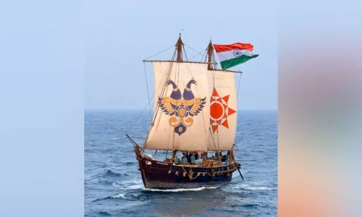 MoS Defence ceremonially flags in INSV Kaundinya after Oman visit