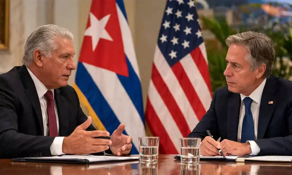 Amid energy and economic crises, Cuban president holds talks with the US